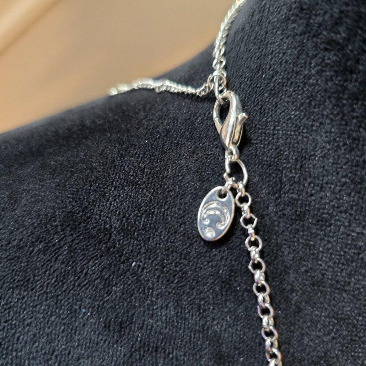 Womens Long Silver Tone Orb & Tassel Pendant Statement Necklace Lobster Clasp
