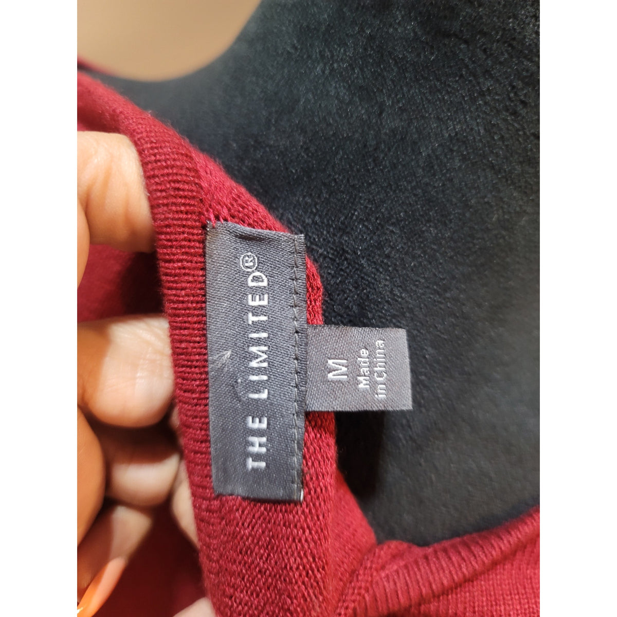 The Limited Tunic Sweater Women's Medium Red/Burgundy Ombre Asymmetrical Hem