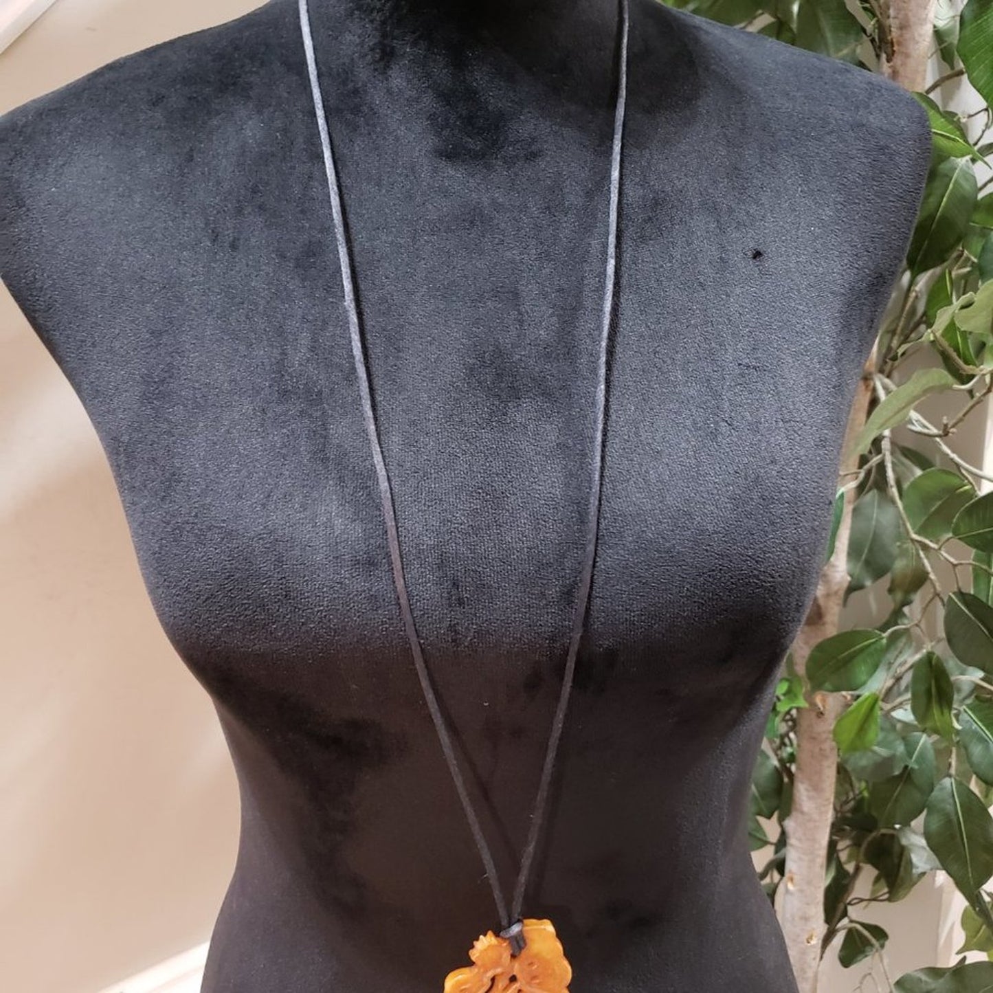 Women Fashion Yellow Color Chunky Crafted Big Pendant Long Teardrop Necklace