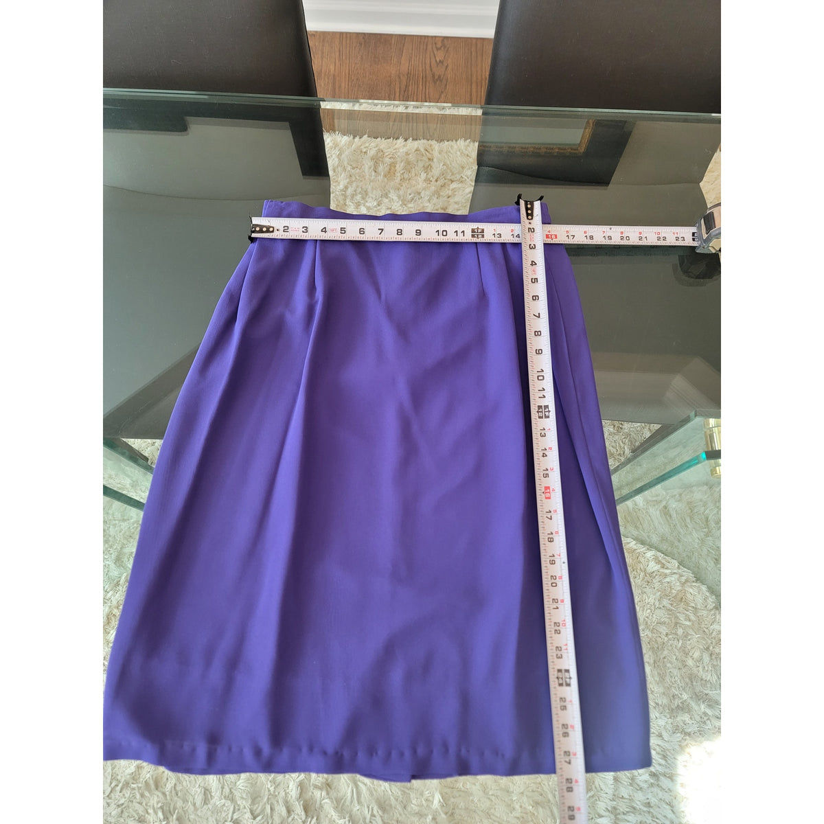 EY Boutique Skirt Suit Women's SZ 18 purple Rhinestone Button Front Back Zipper