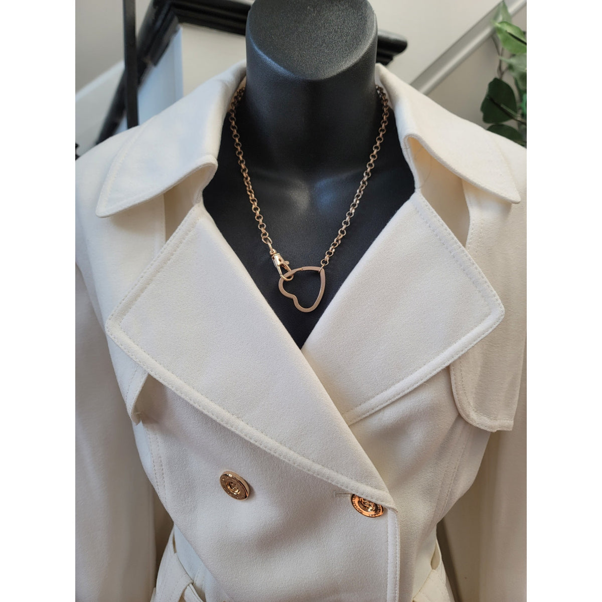 Tahari Trench Coat Womens SZ 12 White Double Breasted Buttons Belted Long Sleeve