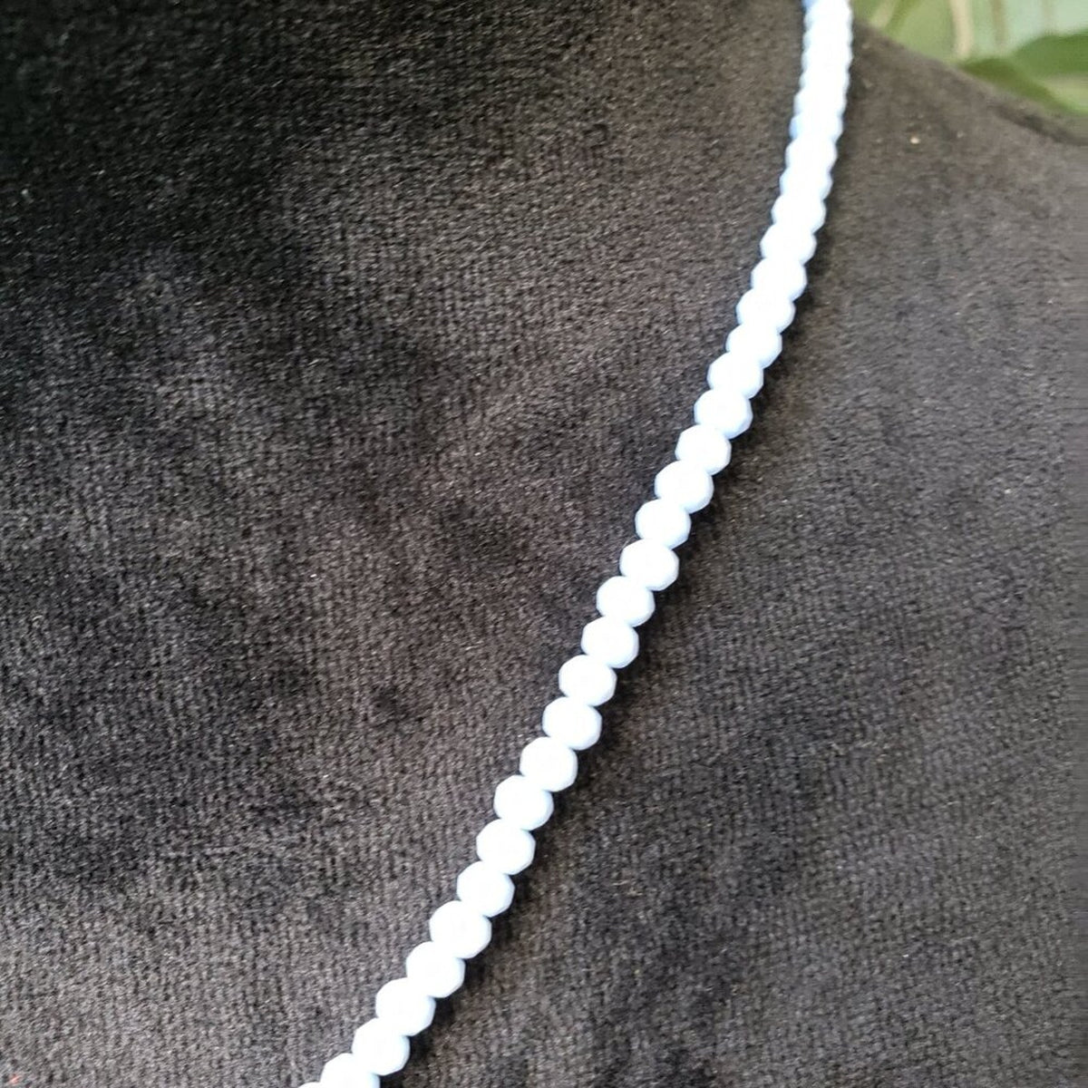 Women Fashion Blue Jade Beaded Heart Pendant Necklace Jewelry with Lobster Clasp