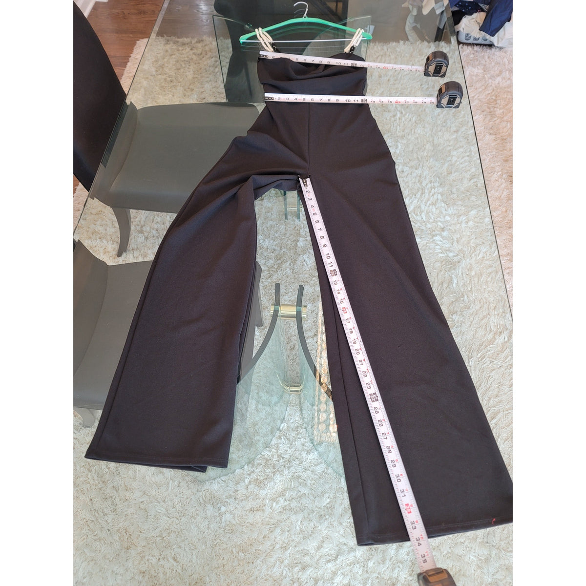 Fashion Nova Romper Women's Size Medium Black Sleeveless Jumpsuit Pearl Accent