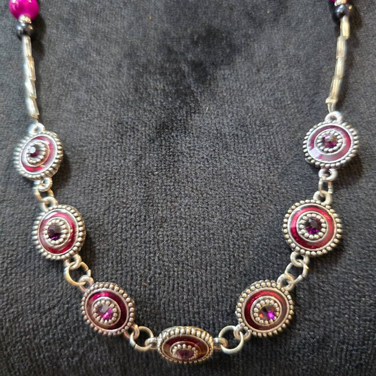 Womens Fashion Purple Black Pearl Crystal Necklace Jewelry with Lobster Clasp