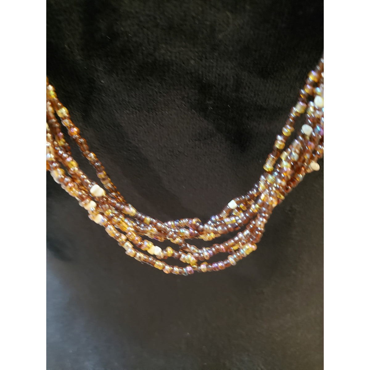 Women Fashion Chunky Multi-Layered/Color Glass Seed Beaded Long Necklace Jewelry
