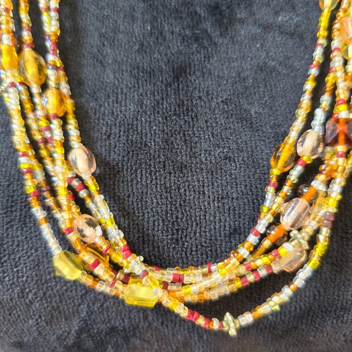 Women Fashion Multicolor Seed Beads Multiple Layered Necklace Jewelry