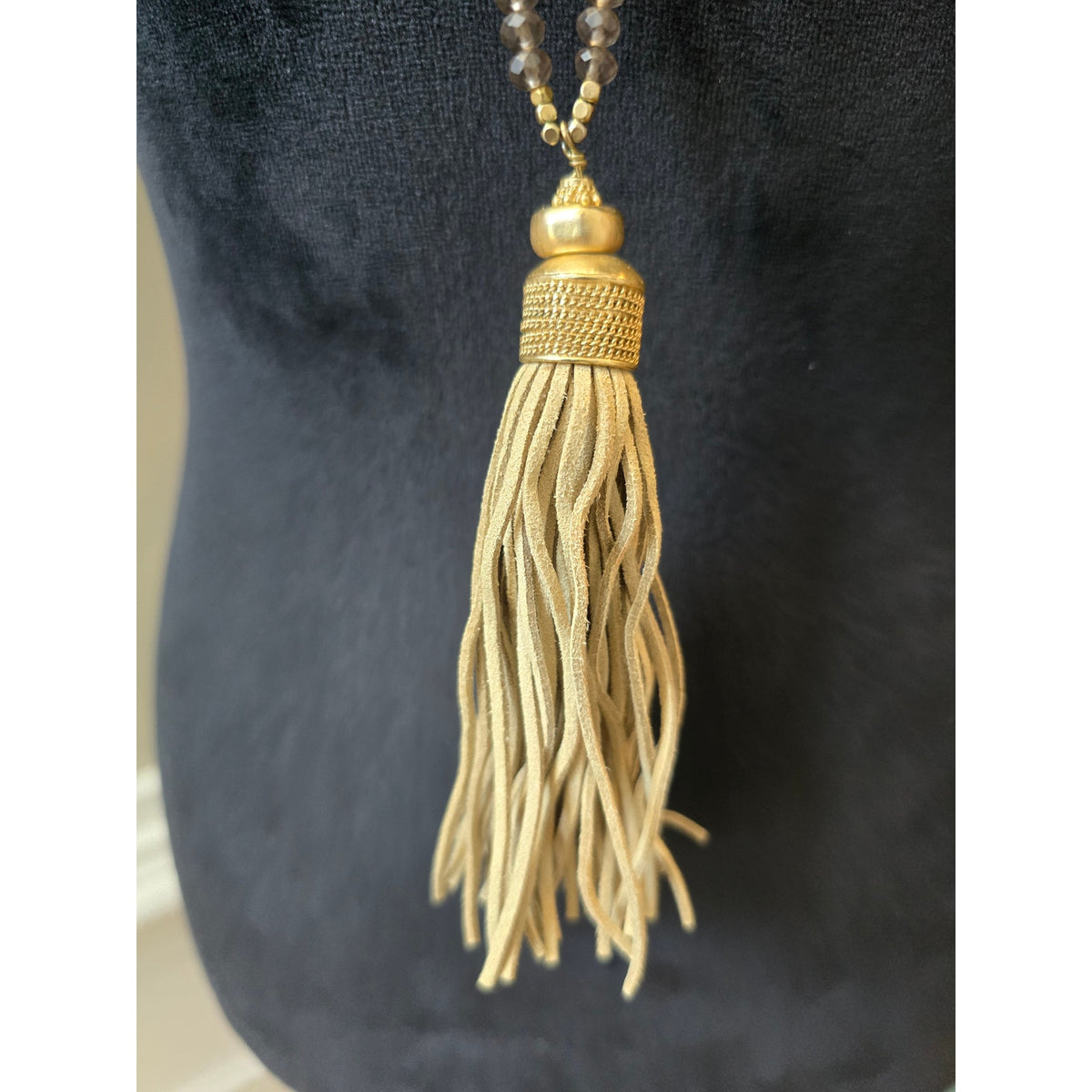 Chico's Women Boho Tassel Pendant Long Necklace Beaded Statement Fashion Jewelry