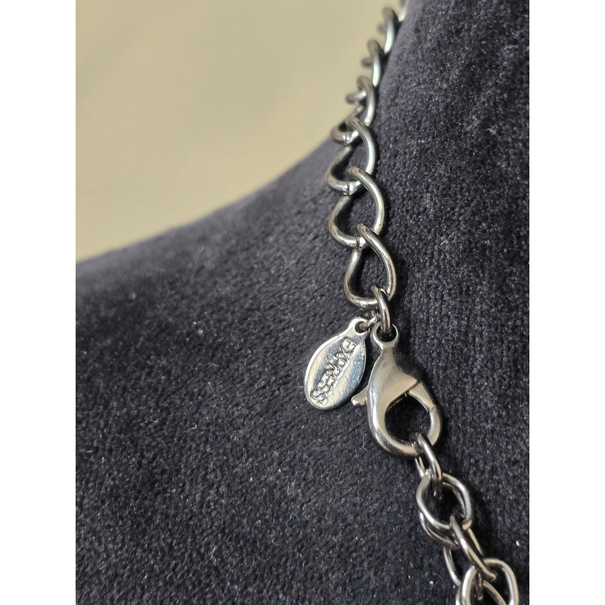 Smoky Gray Faceted Teardrop Statement Necklace