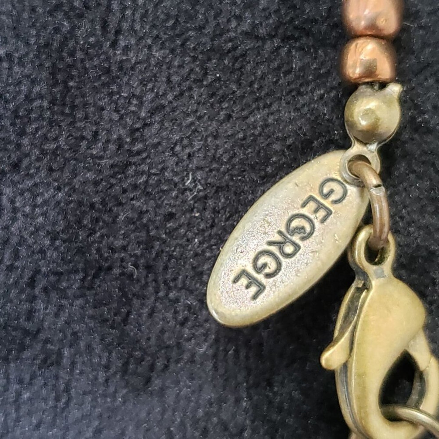 George Necklace Women Brown Seed Beaded Charm Jewelry with Lobster Clasp