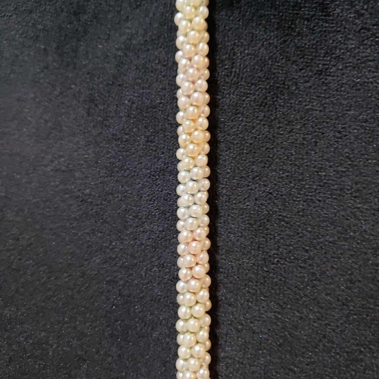Womens Fashion White Pearl Beaded Long Elegant Cluster Strand Necklace Jewelry