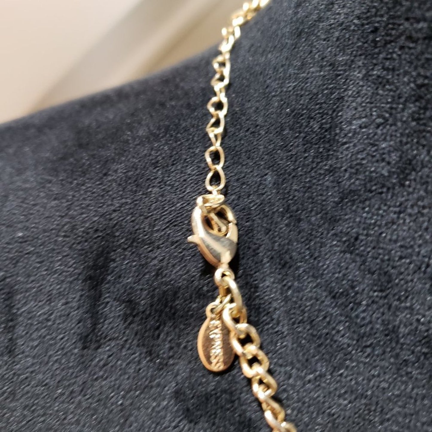 Express Signed Black Panel Tudor Style Links Necklace Choker with Lobster Clasp