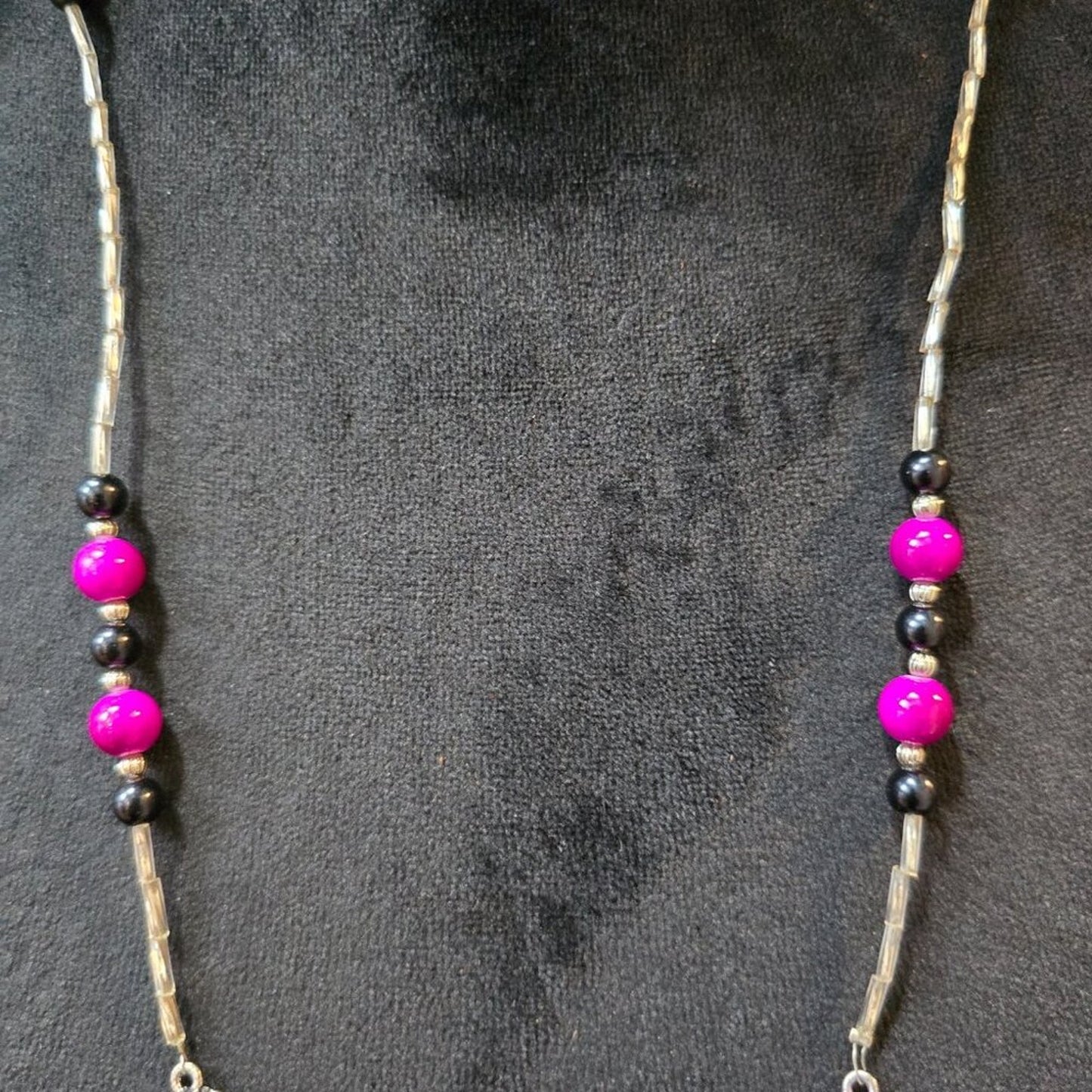 Womens Fashion Purple Black Pearl Crystal Necklace Jewelry with Lobster Clasp