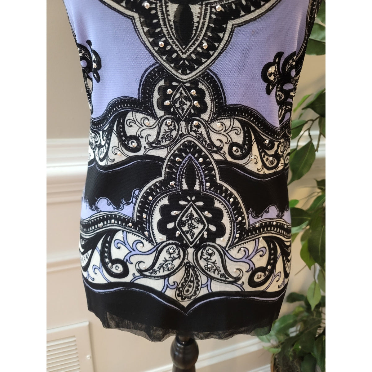 International Concepts Tank Top Women's Medium Multicolour Paisley Sleeveless