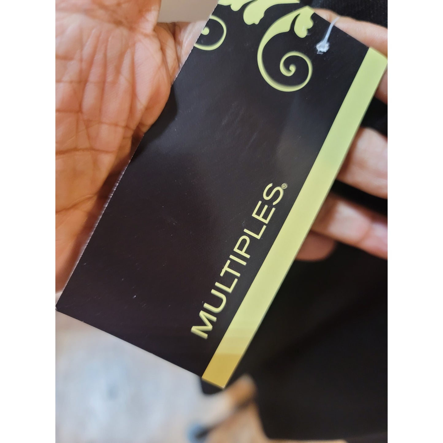 Multiples Sweater Women's Large Black Cowl Neck Long Sleeve Ruffle Hem Stretch