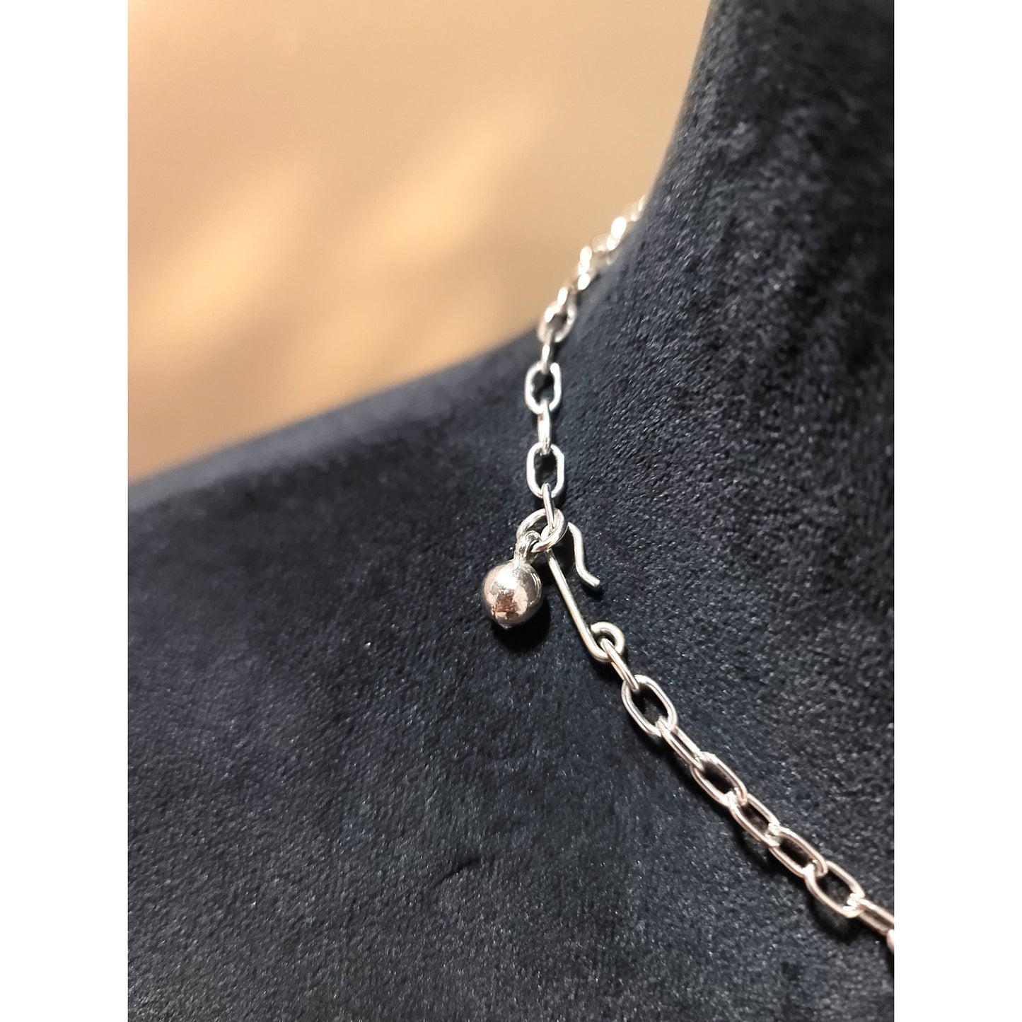 Women's Blue Heart Charm Necklace Hook Clasp Silver Chain Fashion Jewelry