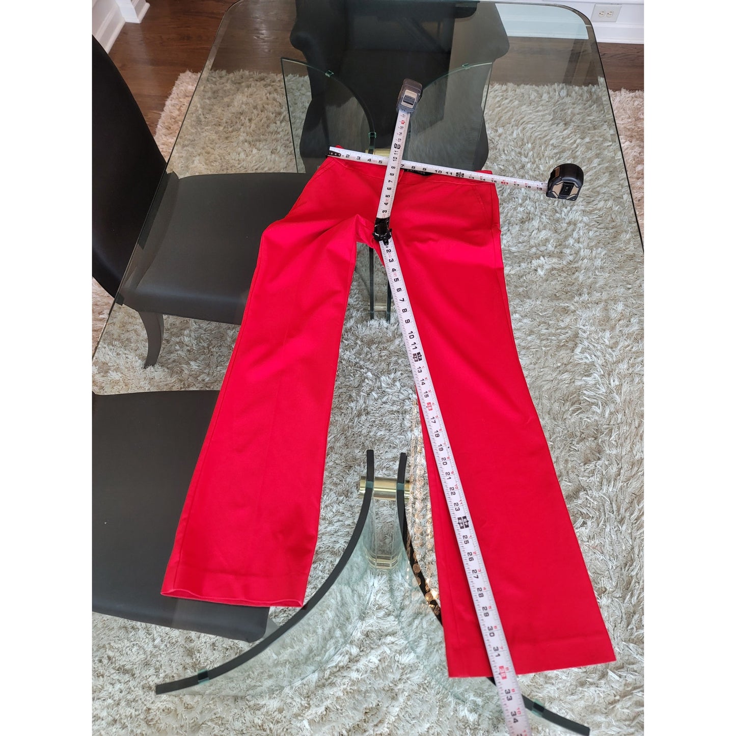 Express Columnist Pants Women's 2R Red Stretch Trousers Slim Fit Work Casual