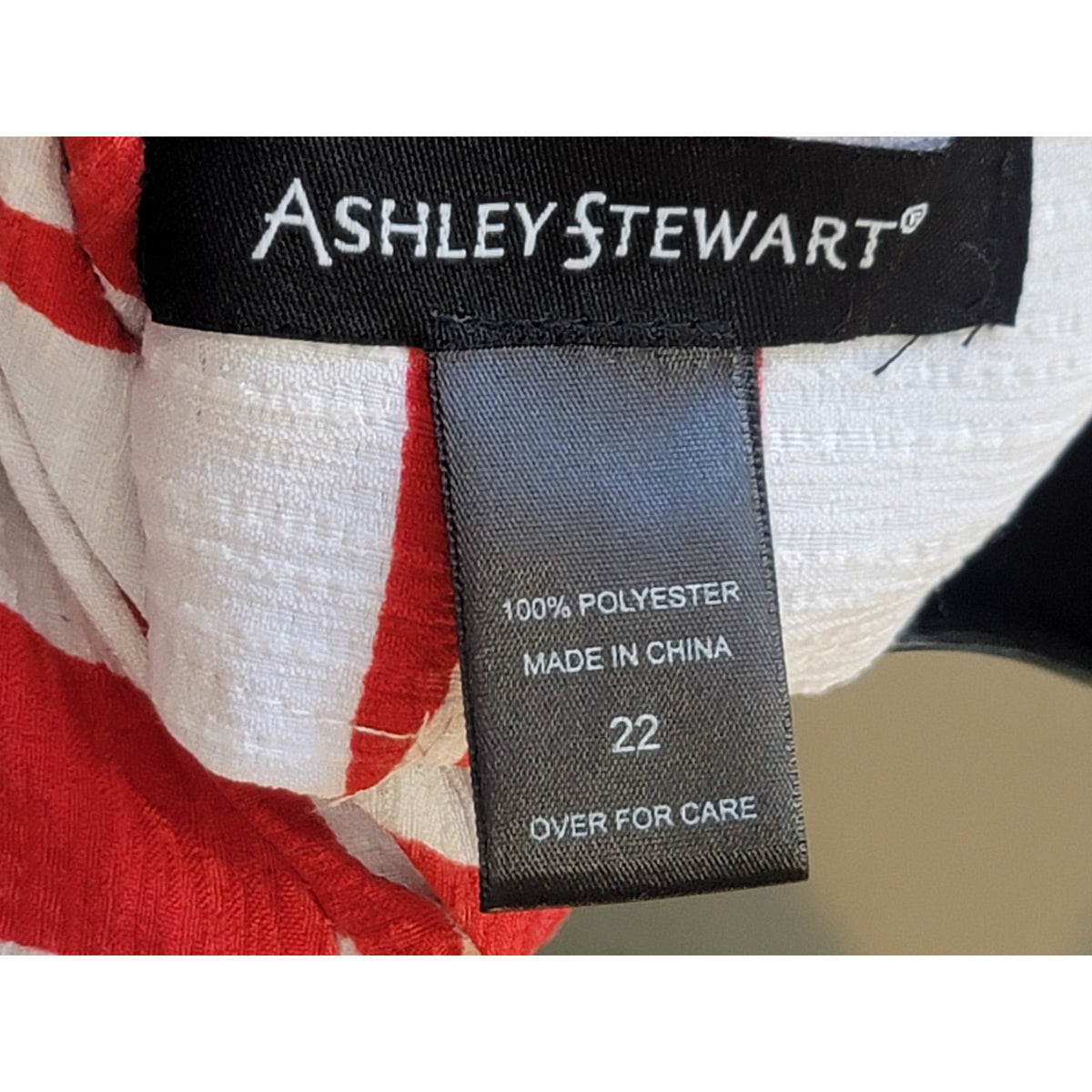 Ashley Stewart Maxi Dress Womens 22 Red White Striped Shawl Lapel Party/Cocktail