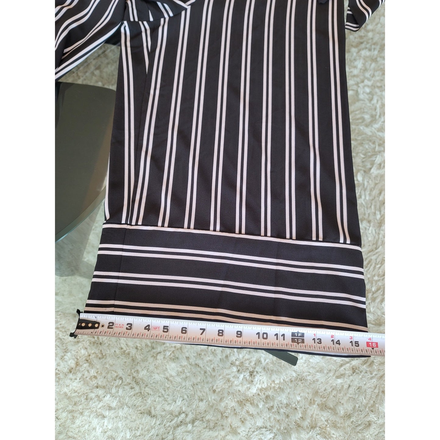 Emma Michele Romper Women Size 16 Black White Striped Belted Midi Sleeveless