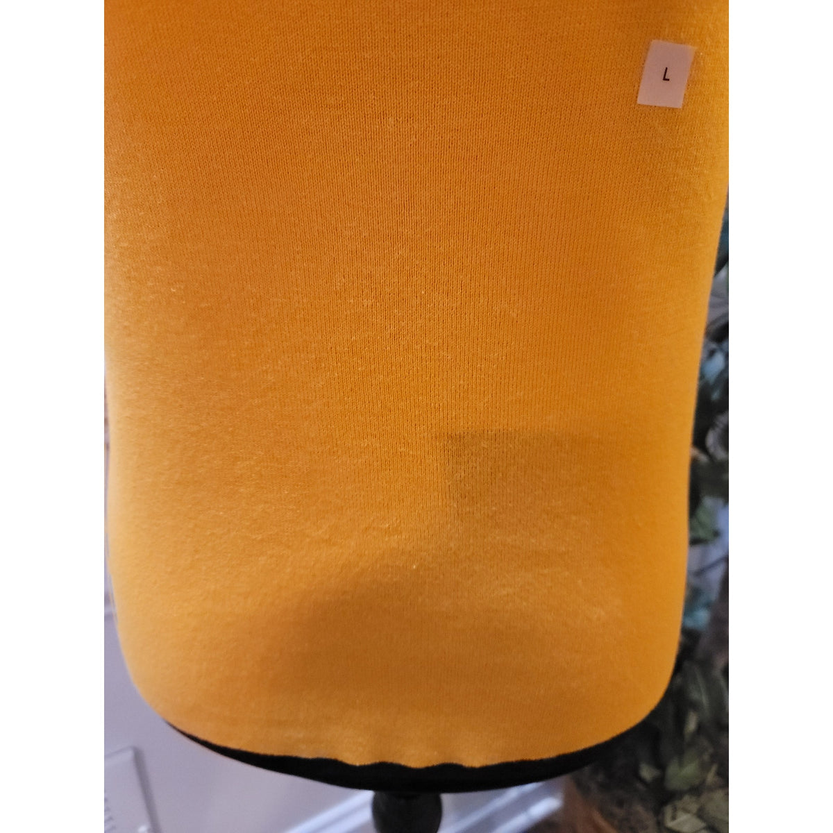 Ann Taylor Blouse Top Women's Large Yellow Scallop Trim Scoop Neck Short Sleeves