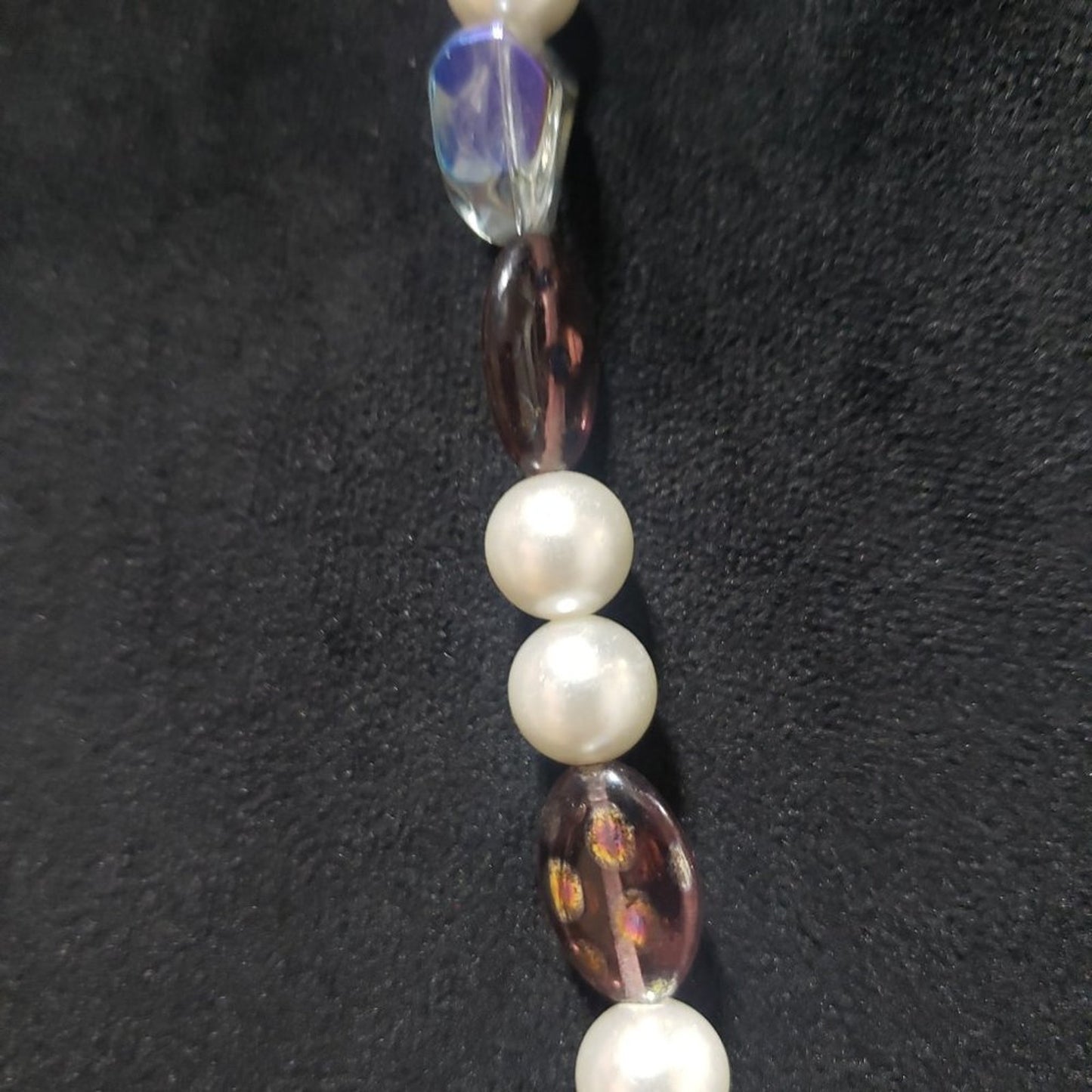 Womens Fashion Multi-Shaped Rhinestone Faux Pearl Beaded Long Necklace w/ Toggle