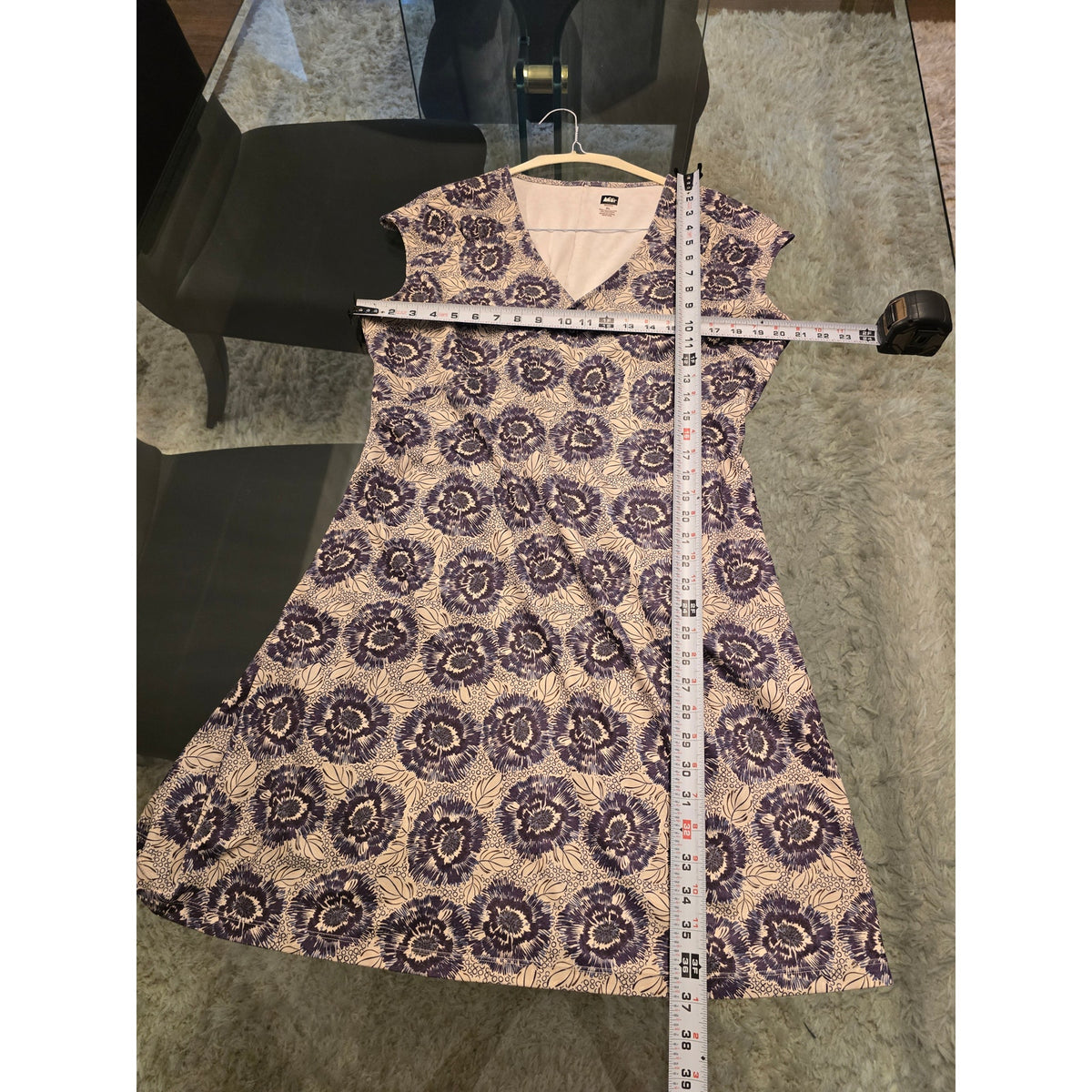 Rei Wrap Dress Women's Size XL Purple/Cream Floral V Neck Side Zip Pockets