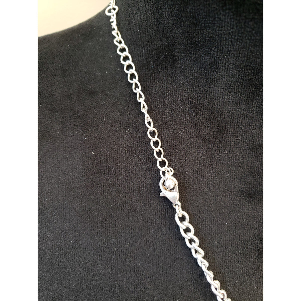 Silver Tone Hammered Link Statement Necklace Layered Geometric Chain Choker
