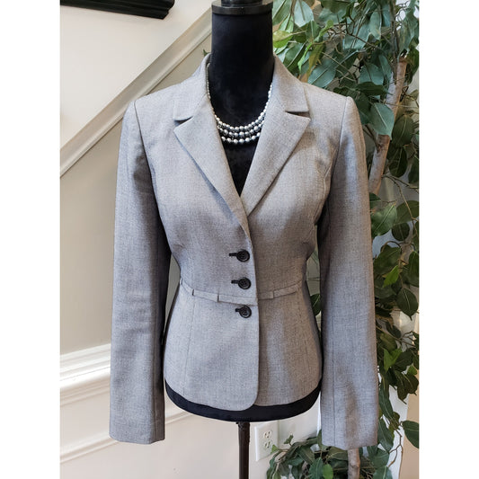 The Limited Blazer Jacket Womens S Gray Houndstooth Single Breasted Button Front