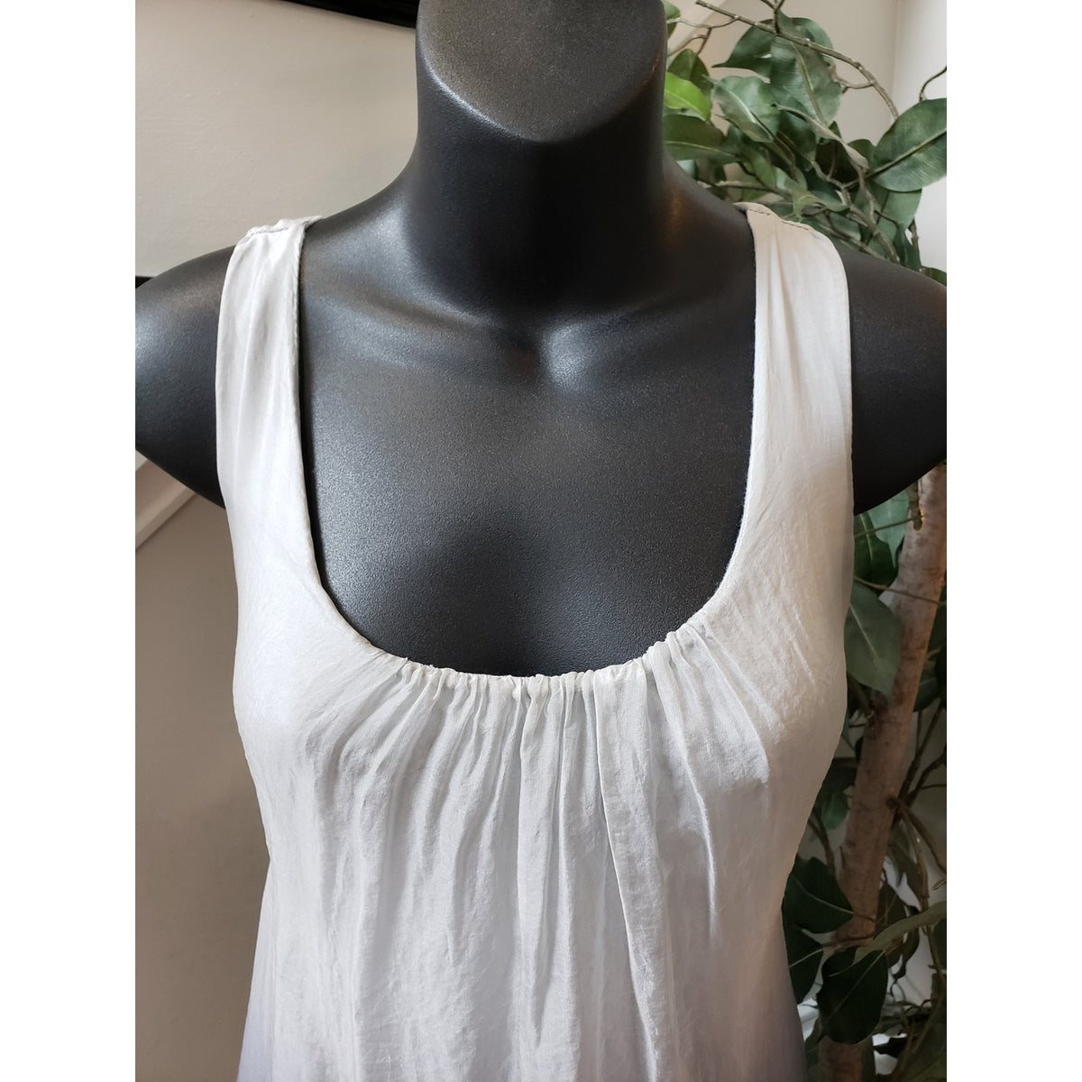 Prontomoda Giusy Sheath Dress Womens Size XS White Tie Dye Sleeveless Scoop Neck