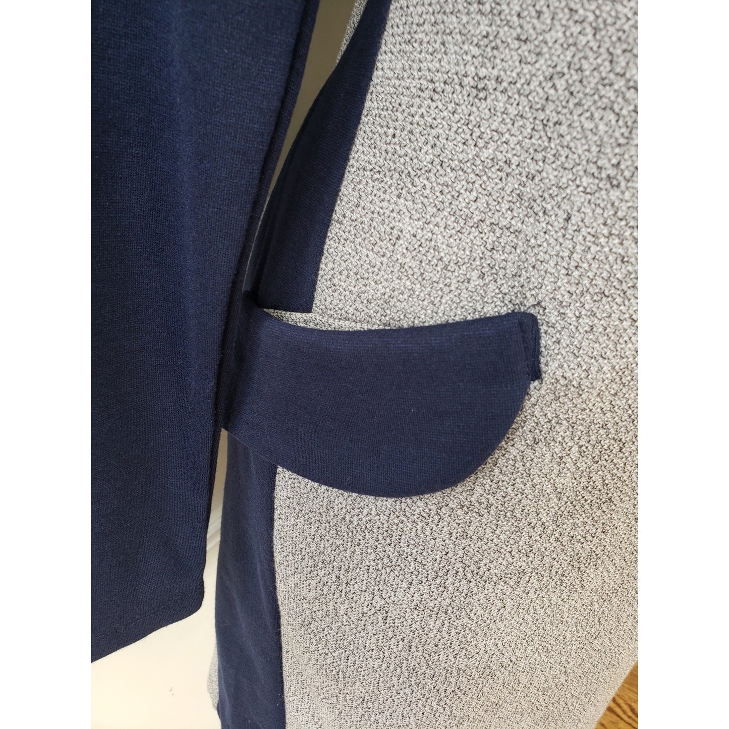 Dodry Sweater Dress Womens Medium Gray Blue Knit Long Sleeve Round Neck Pullover