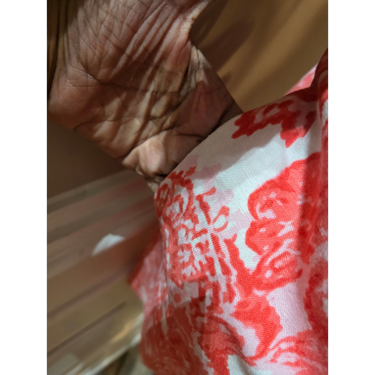Grace Elements Shift Dress Women's SZ XL Coral Pink Paisley Back keyhole Pockets