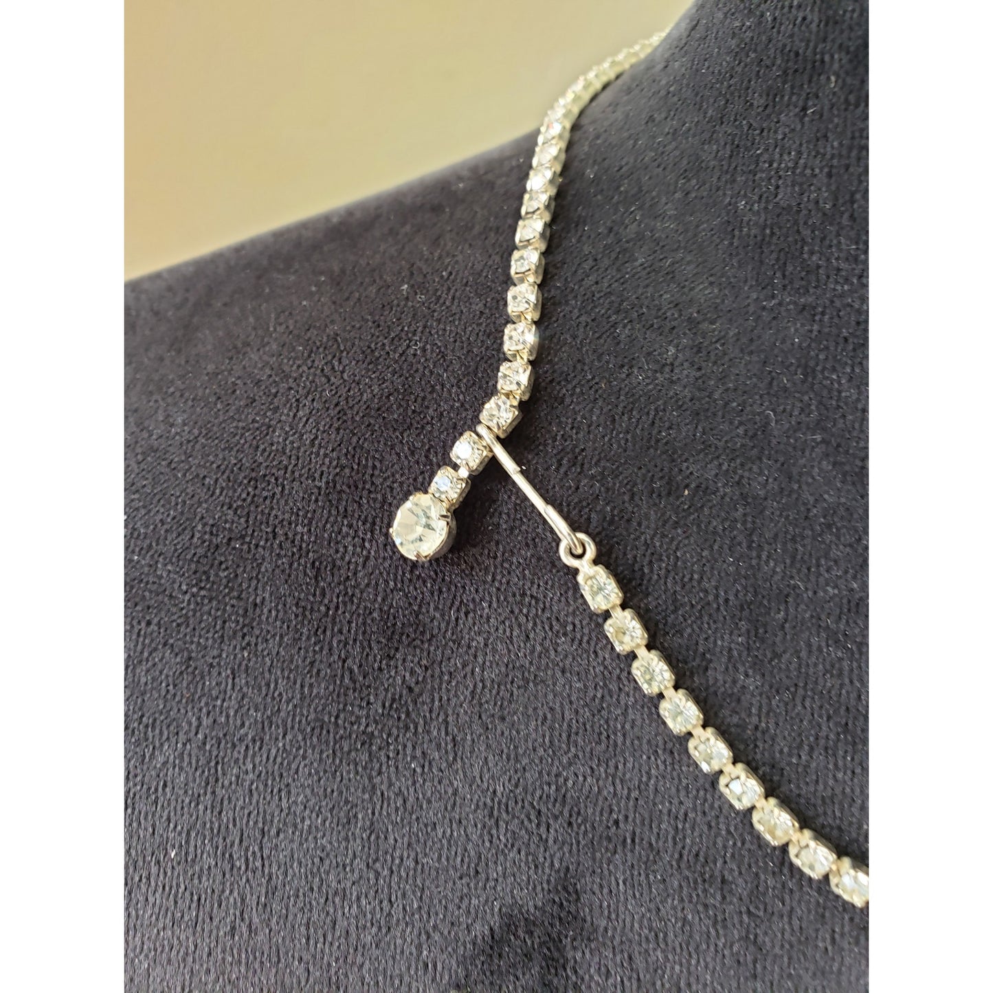Women's Gold & White Multi Chain Tassel Top Of A Simple Mock Neck Necklace