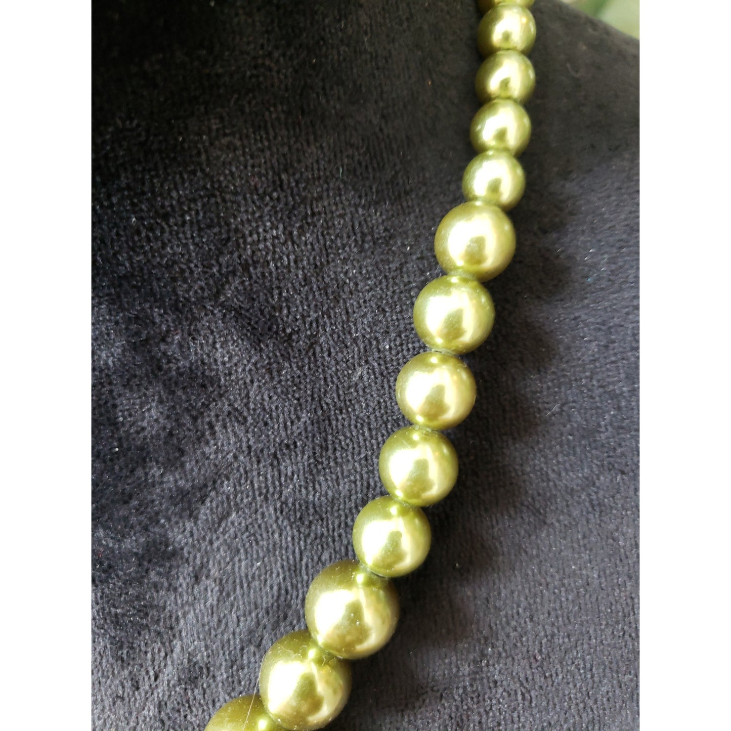 Womens Rhinestone Green Beads Assorted Faux Pearl Chain Necklace Jewelry Lobster