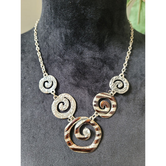 Women's Spiral Pendant Statement Necklace With Lobster Clasp Chain Jewelry