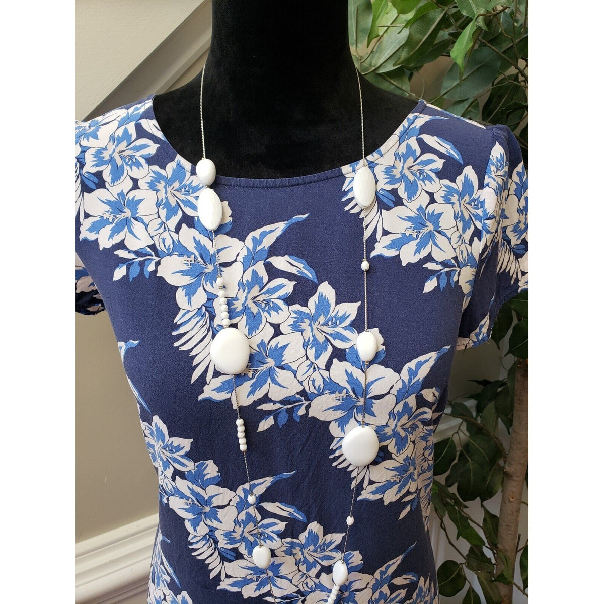 Old Navy Women's Blue Round Neck Short Sleeve Knee Length Sheath Dress Size PS