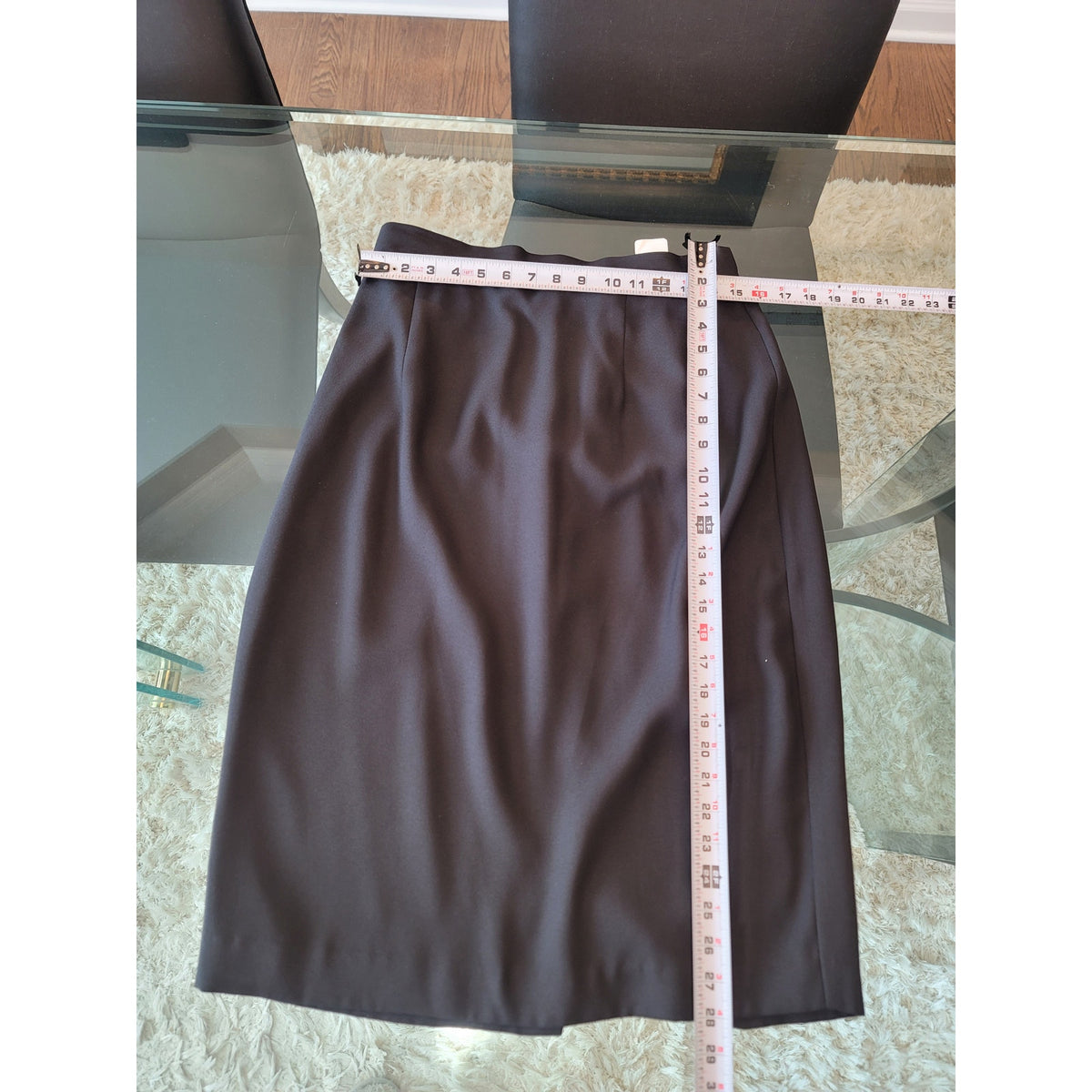 Why Skirt Suit Women's Size 16 Black Button Up Front Back Slit Fully Lined