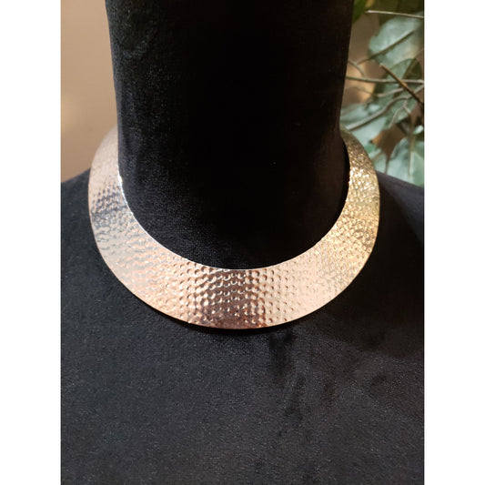 Womens Fashion Hammered Silver Egyptian Style Torque Choker Necklace Jewelry