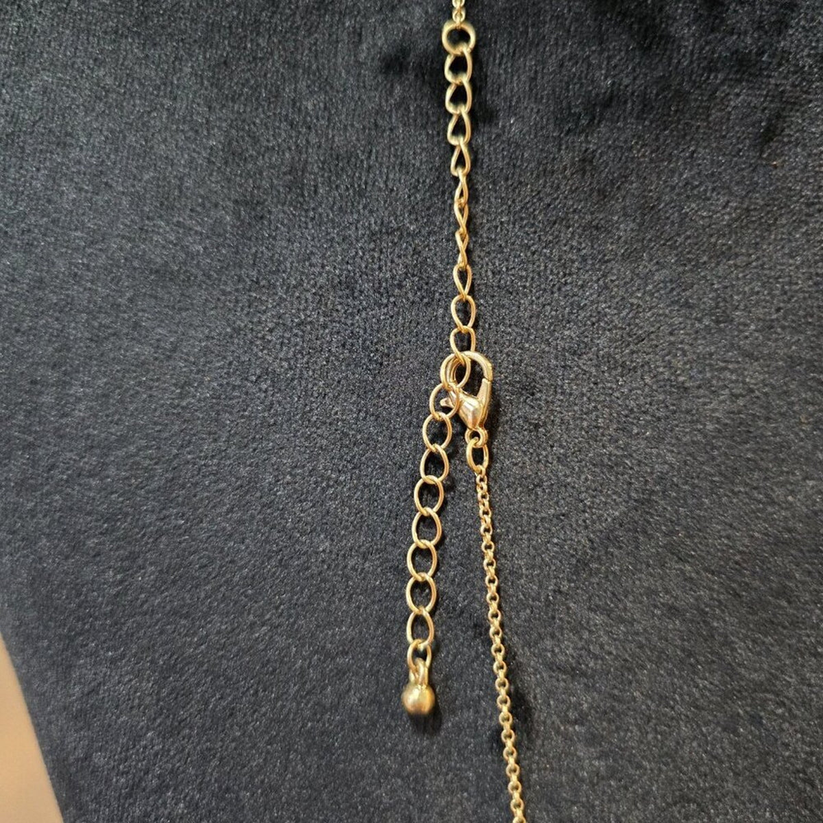 Womens Clear Rhinestone Tassel Pendant Gold Tone Chain Necklace w/ Lobster Clasp