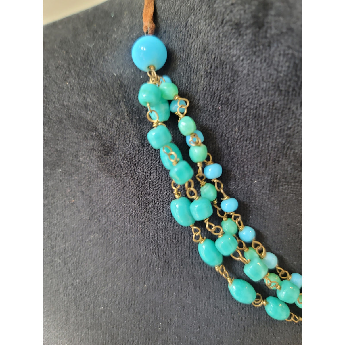 Women's Turquoise Beaded Statement Necklace With Lobster Clasp Closure