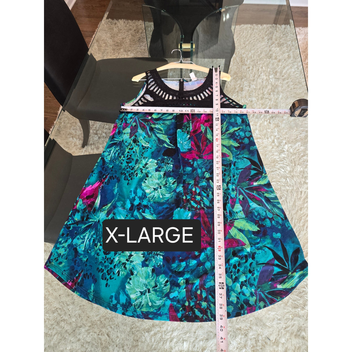 Kate & Mallory Shift Dress Women's SZ XL Multicolor Floral Pleated Back Zipper