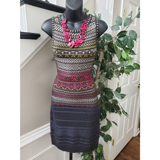 Rachel Roy Womens Multicolor Rayon Round Neck Sleeveless Knee Length Dress Small