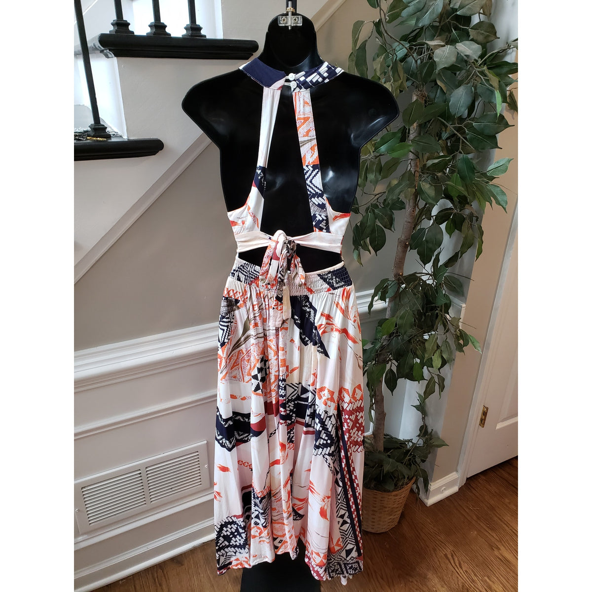 Abel The Label Maxi Dress Women S Multicolor Boho Sleeveless Rayon Sundress