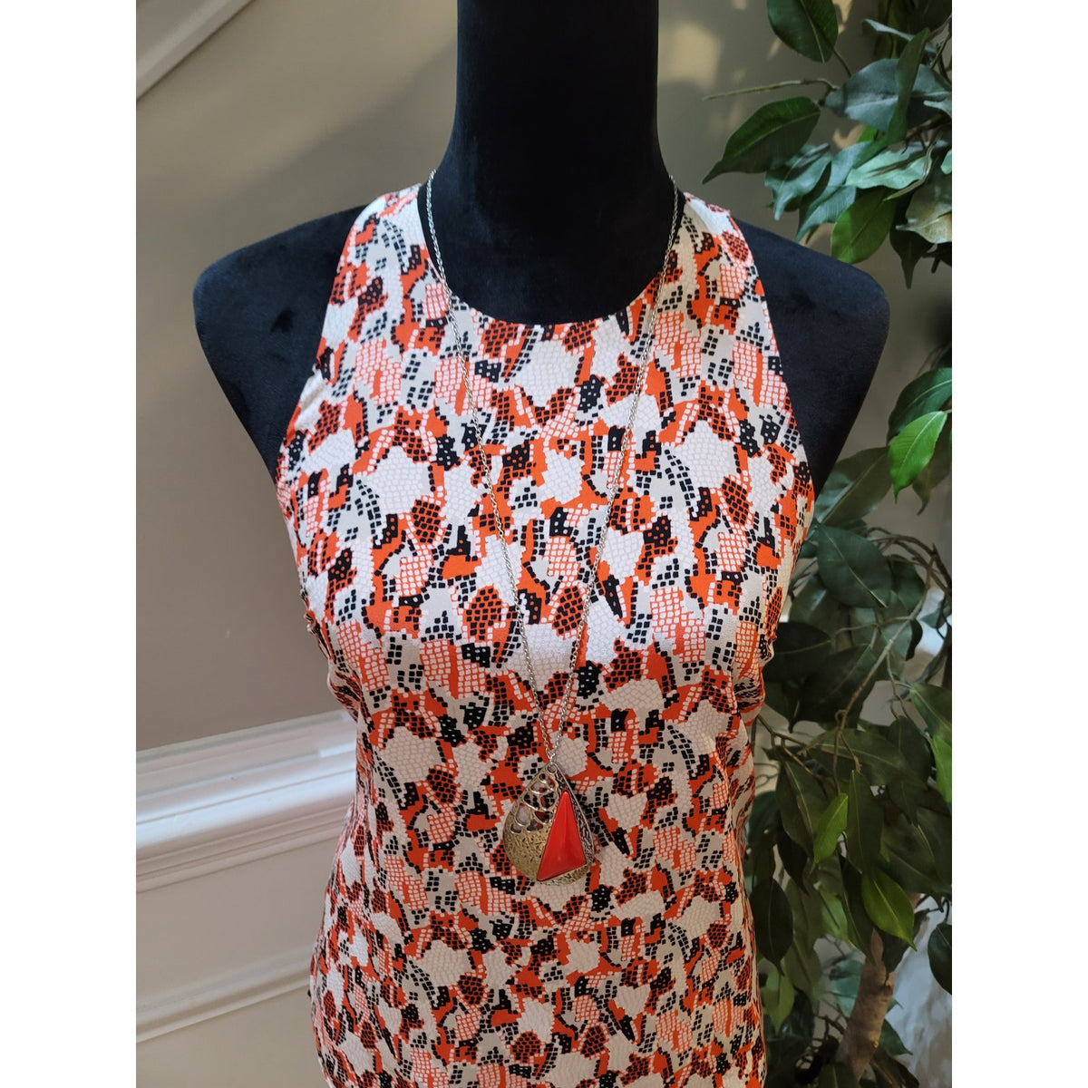 Joie Blouse Top Women's Small Multicolor Snake print Sleeveless Back Zipper
