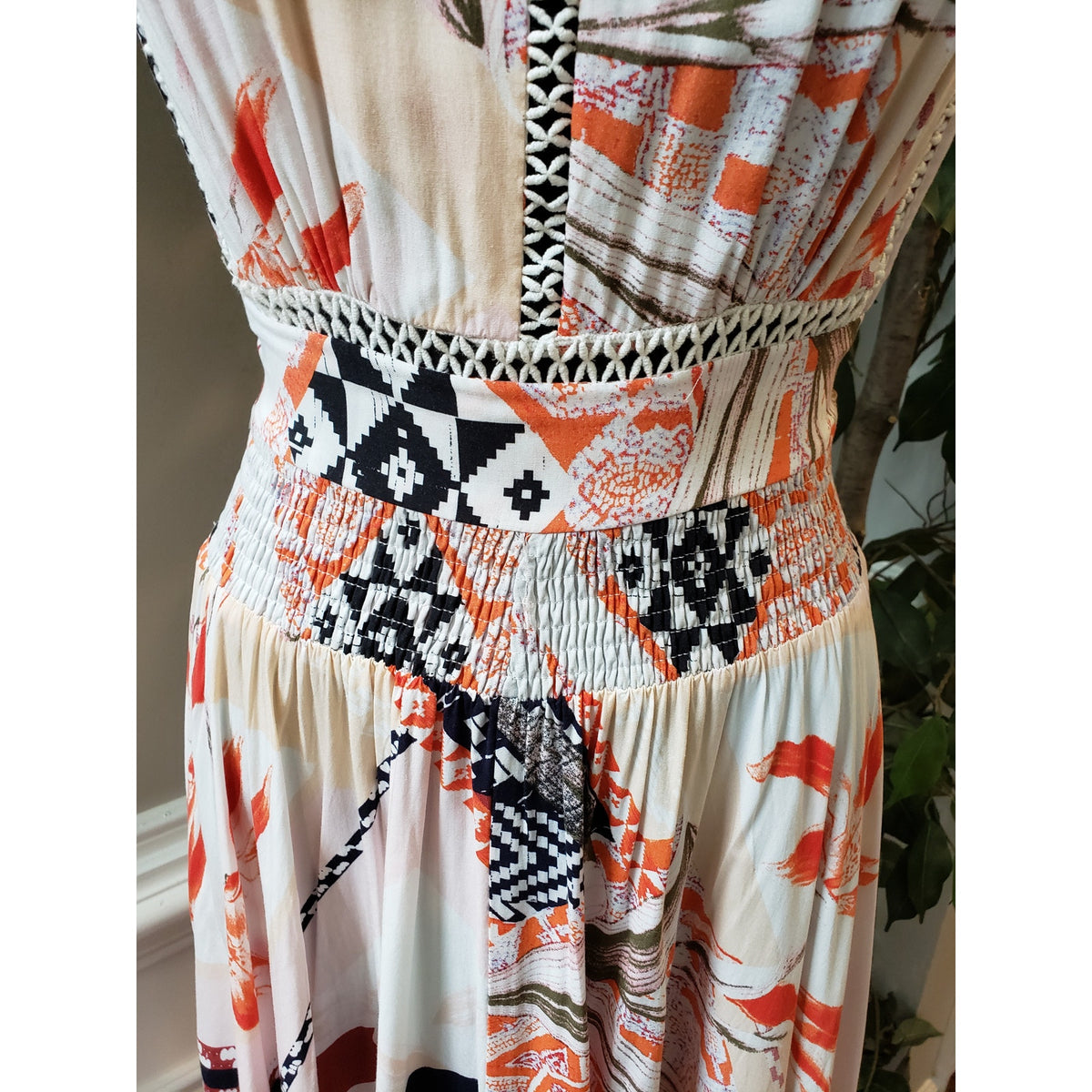 Abel The Label Maxi Dress Women S Multicolor Boho Sleeveless Rayon Sundress