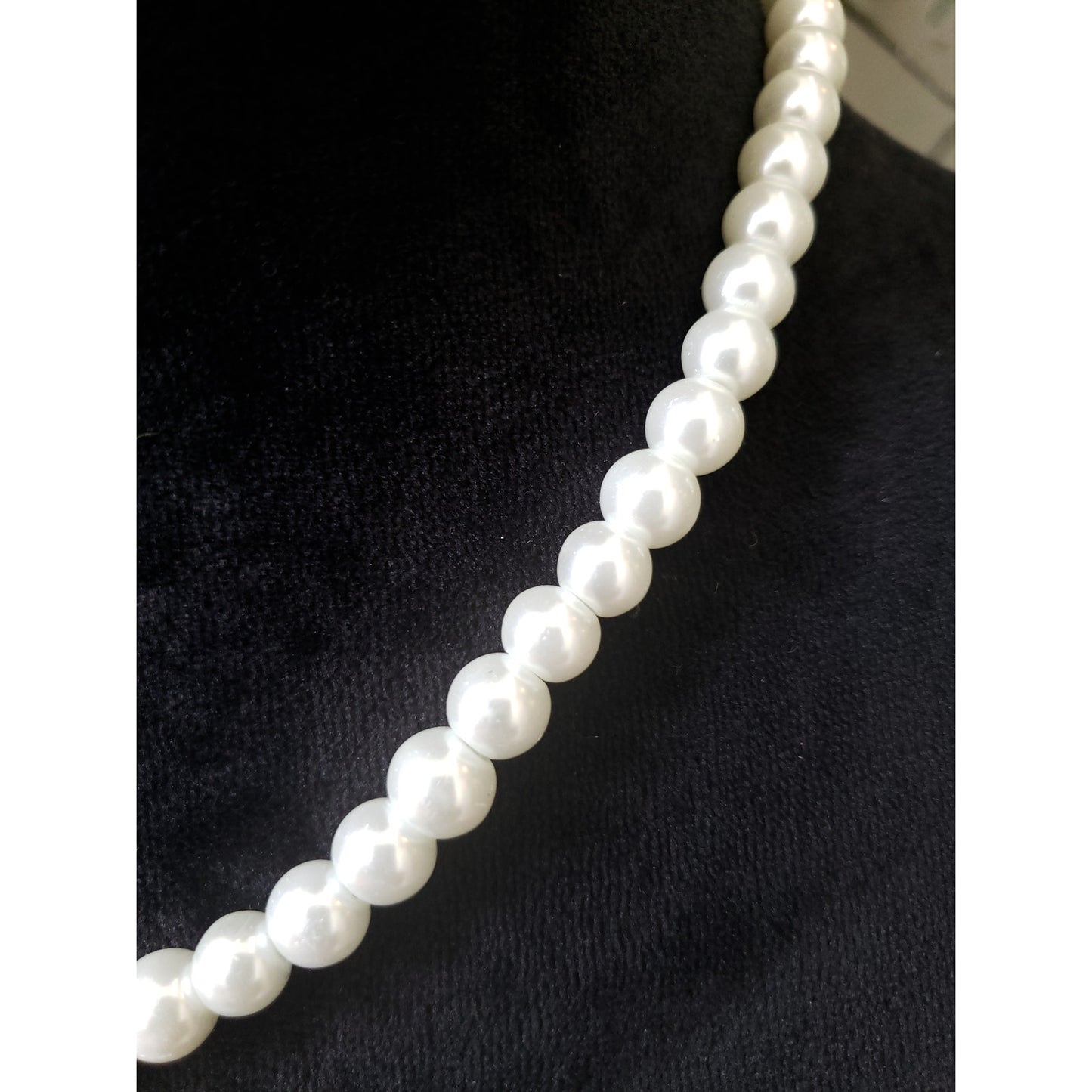 Womens Fashion Ivory Faux Pearl Chain Crystal Teardrop Pendant Necklace Jewelry