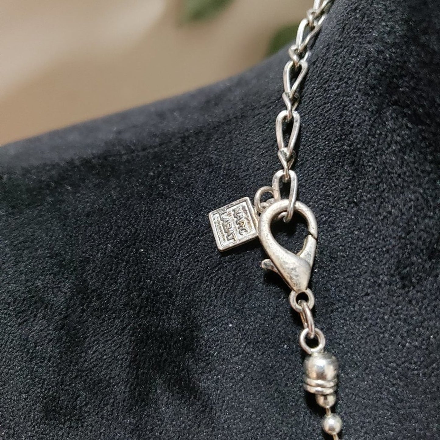 Harc Larat Womens Fashion Chunky Silvertone Filigree Charm Necklace with Lobster