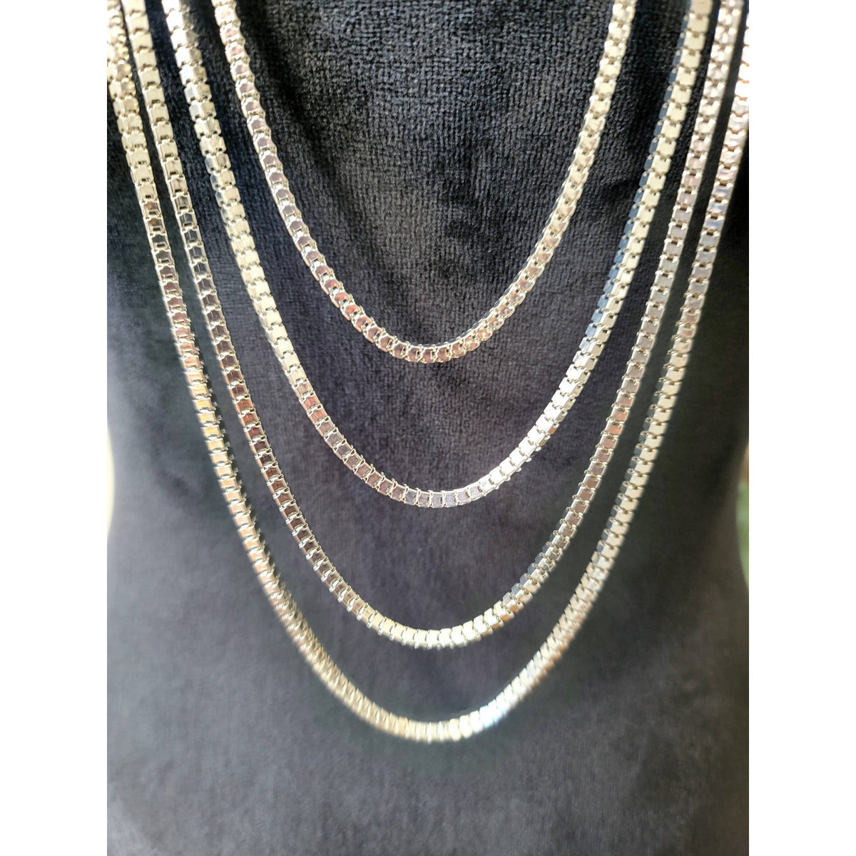 Women's Silver Tone Multi Strand Layered Necklace Long Statement Fashion Jewelry