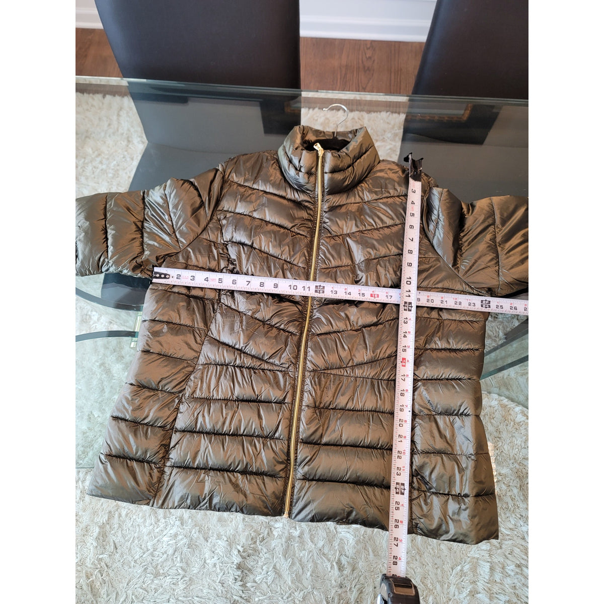 Esmara Puffer Jacket Women’s SZ XL Olive Green Quilted Front Zipper Long Sleeve