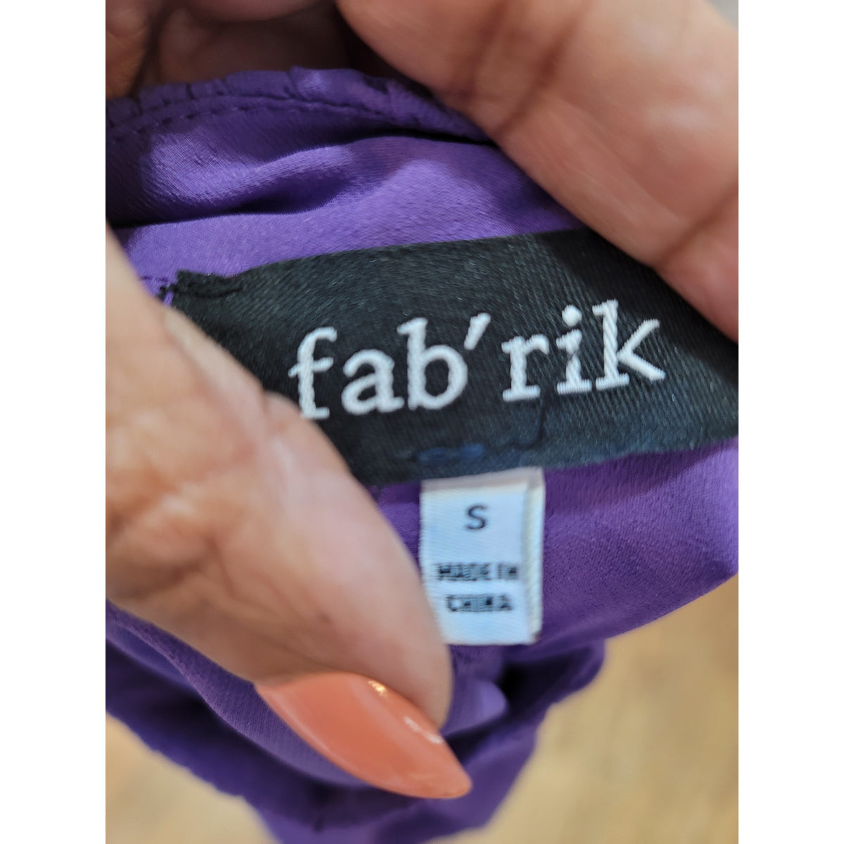 Fab'rik Blouse Small Purple Intricate Lace Trim Ruffle Mock Neck Casual Party