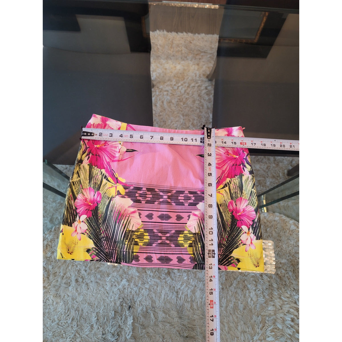 Buffalo David Bitton Mini Skirt Women's Size S/P Multicolor Tropical Floral