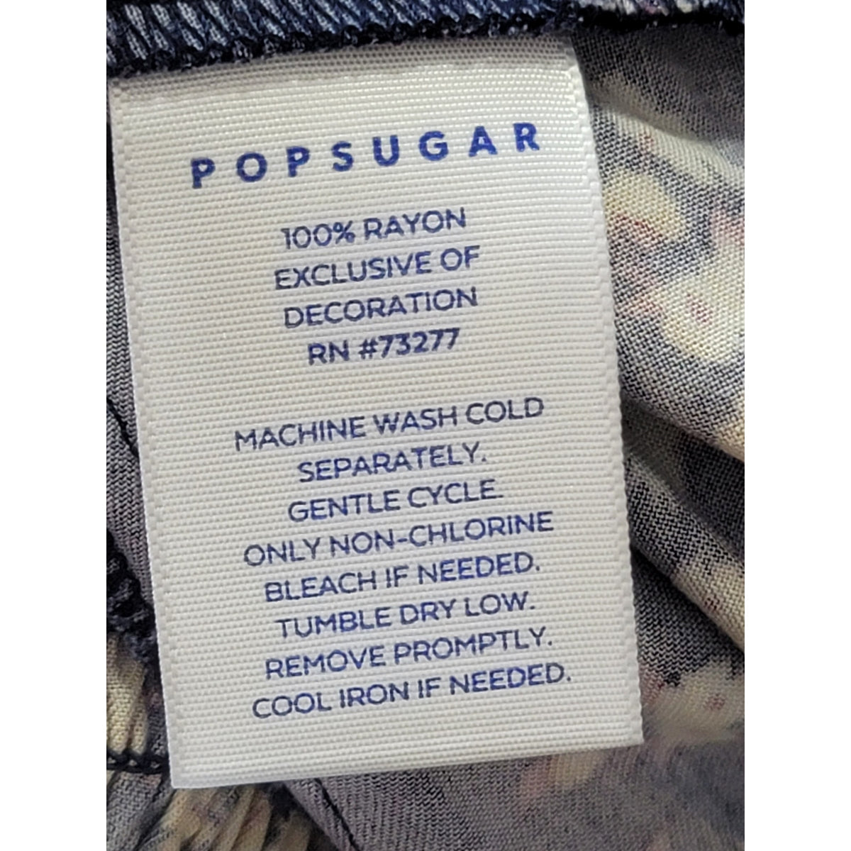 PopSugar Floral Jumpsuit Women's Size Large Navy Square Neck Sleeveless